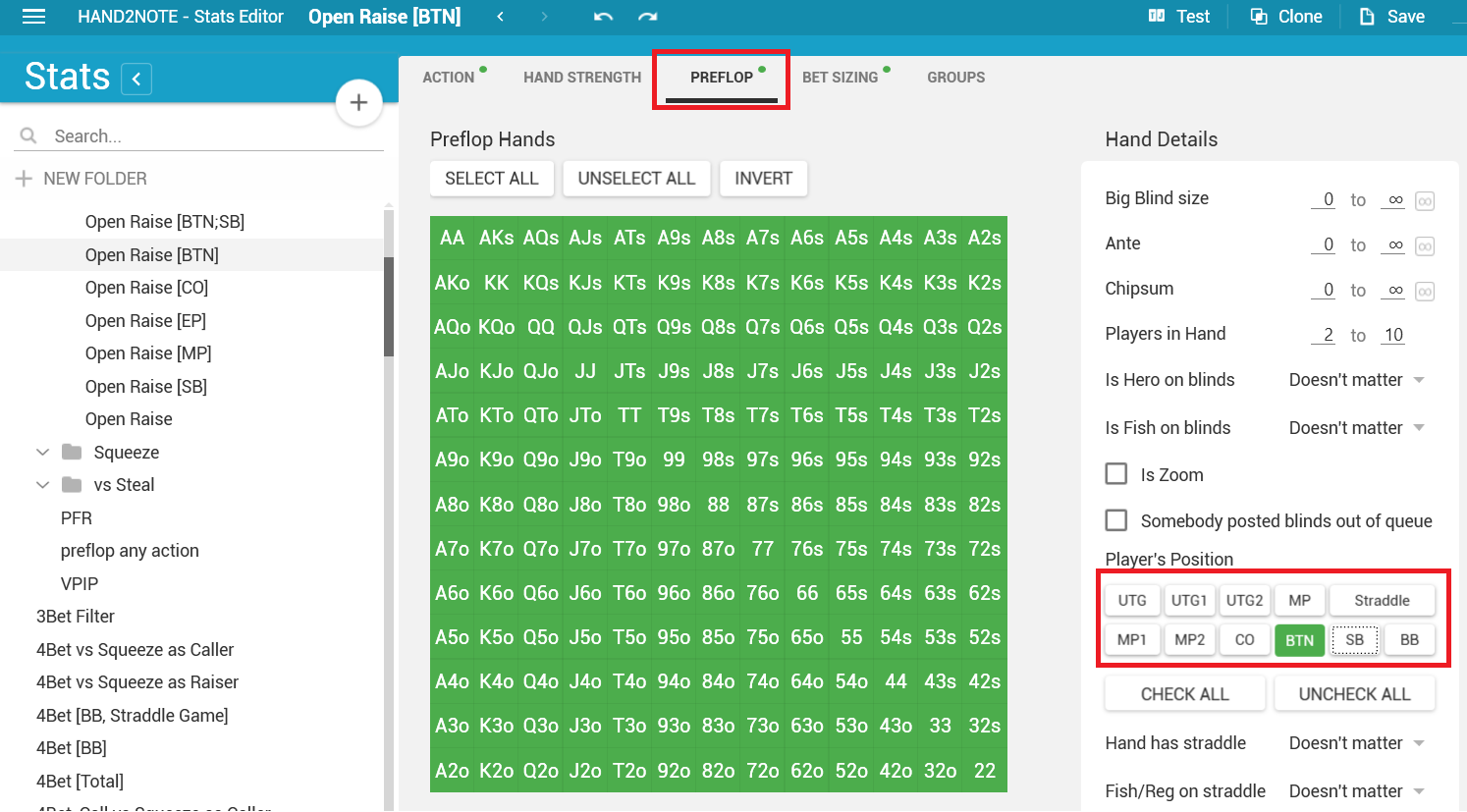 hand2note create stat set position