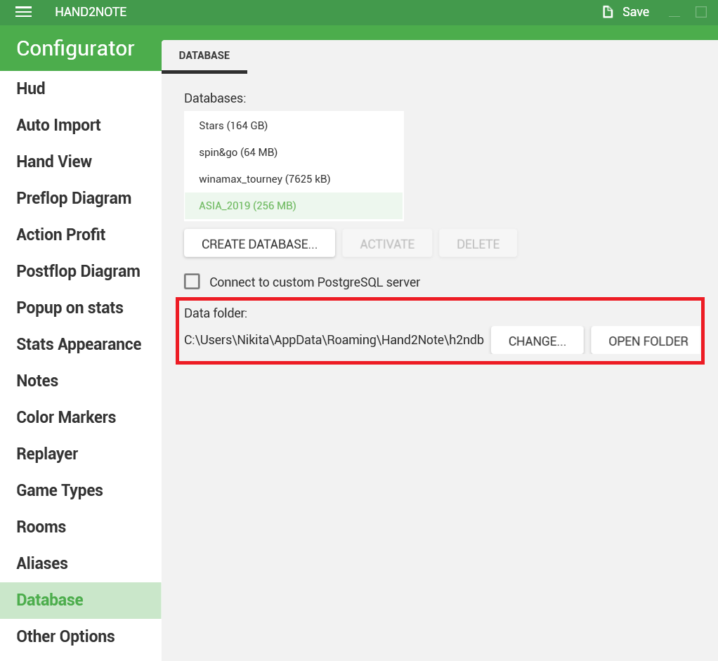 hand2note database location path