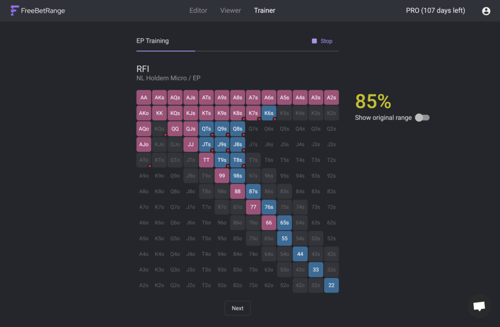 poker trainer check the answer