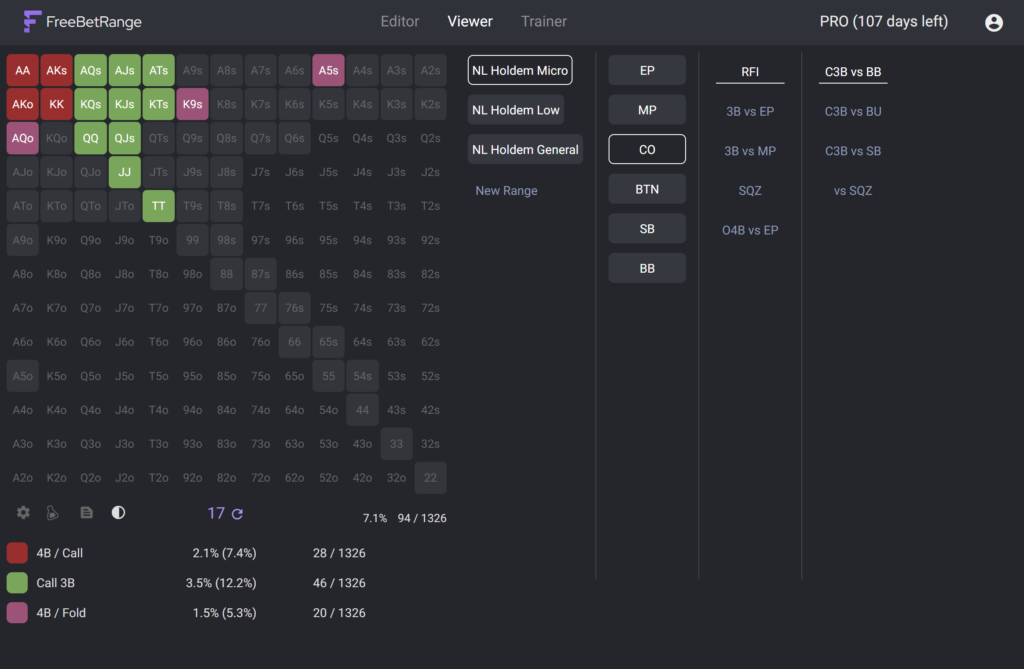 Preflop Range Viewer