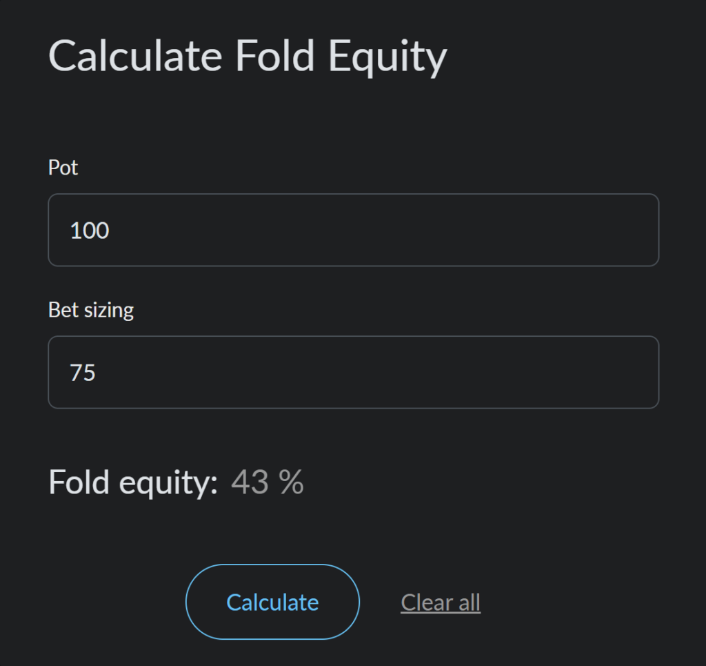 Fold Equity Calculator